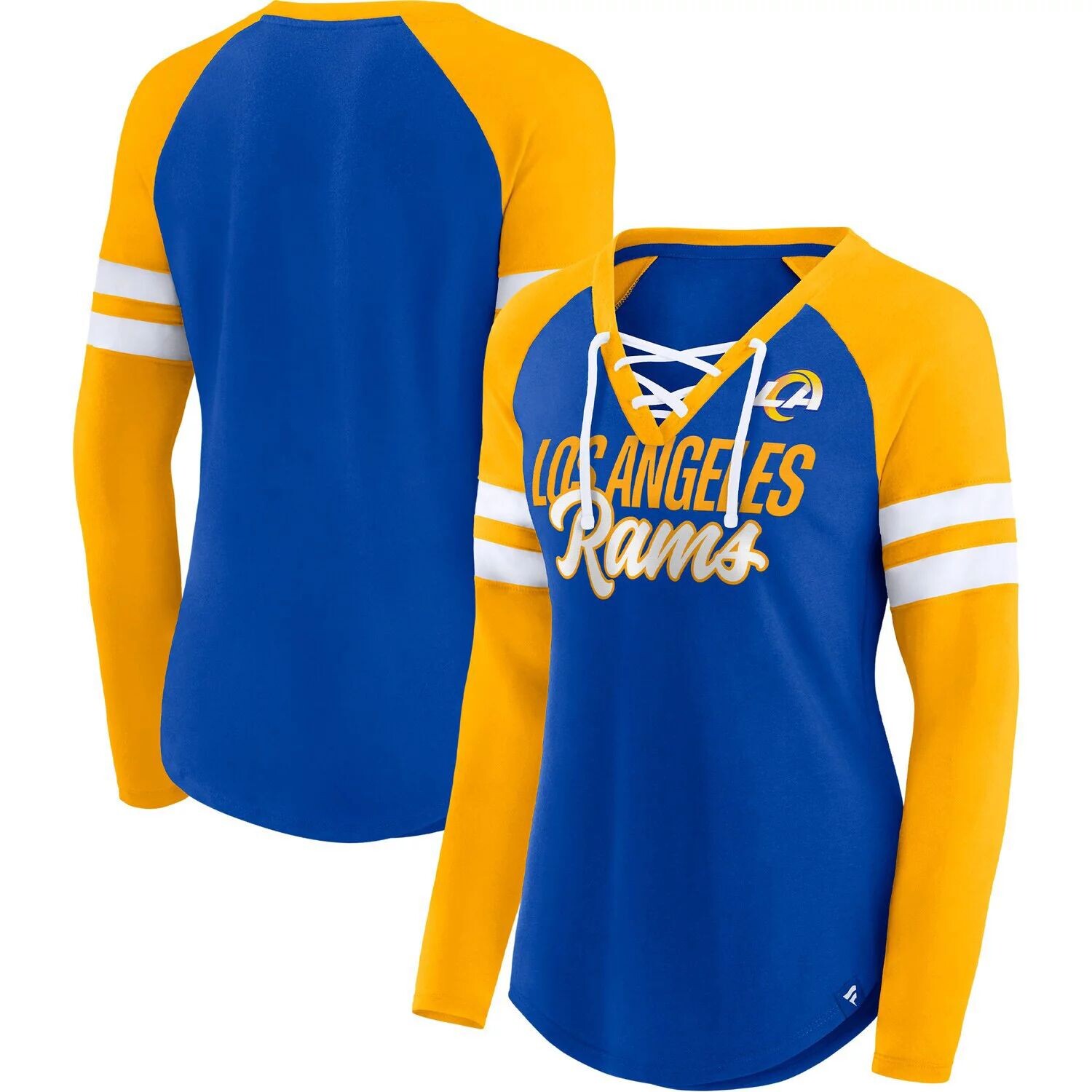 Женская футболка Fanatics с логотипом Royal/Gold Los Angeles Rams True to Form реглан на шнуровке с v-образным вырезом и длинными рукавами Fanatics
Женская футболка Fanatics с логотипом Royal/Gold Los Angeles Rams True to Form реглан на шнуровке с v-образным вырезом и длинными рукавами Fanatics
