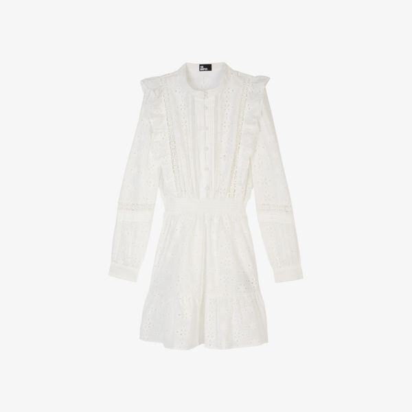 Платье мини из хлопка с длинными рукавами и английской вышивкой The Kooples, белый
Платье мини из хлопка с длинными рукавами и английской вышивкой The Kooples, белый