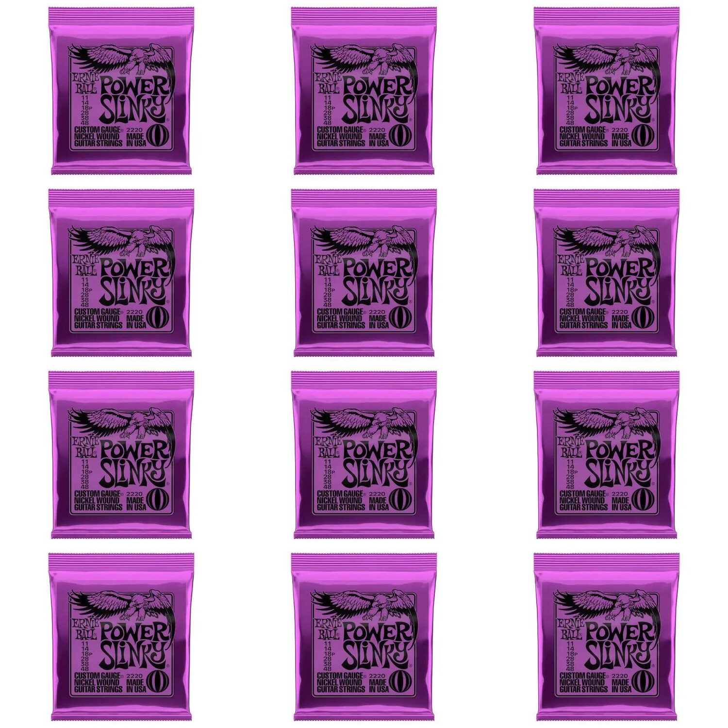 Струны для электрогитары Ernie Ball 2220 Power Slinky с никелевой обмоткой — .011-.048 (12 шт. в упаковке)
Струны для электрогитары Ernie Ball 2220 Power Slinky с никелевой обмоткой — .011-.048 (12 шт. в упаковке)