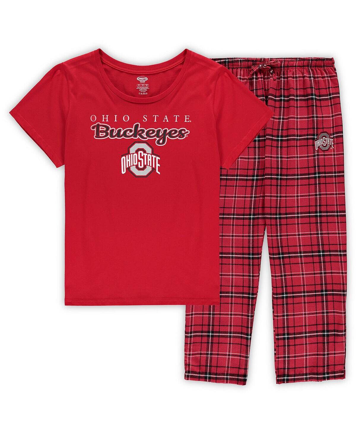 Женский комплект для сна с футболкой и брюками большого размера Ohio State Buckeyes алого и черного цветов Lodge Profile
Женский комплект для сна с футболкой и брюками большого размера Ohio State Buckeyes алого и черного цветов Lodge Profile