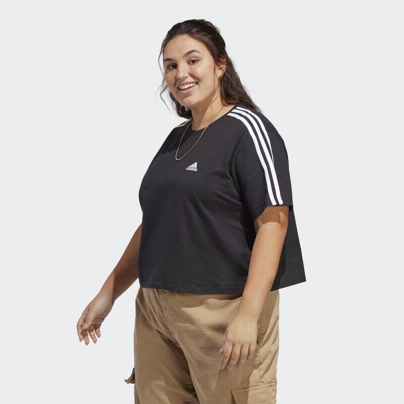 Укороченный топ из одинарного джерси с 3 полосками Essentials – большие размеры ADIDAS, цвет weiss
Укороченный топ из одинарного джерси с 3 полосками Essentials – большие размеры ADIDAS, цвет weiss