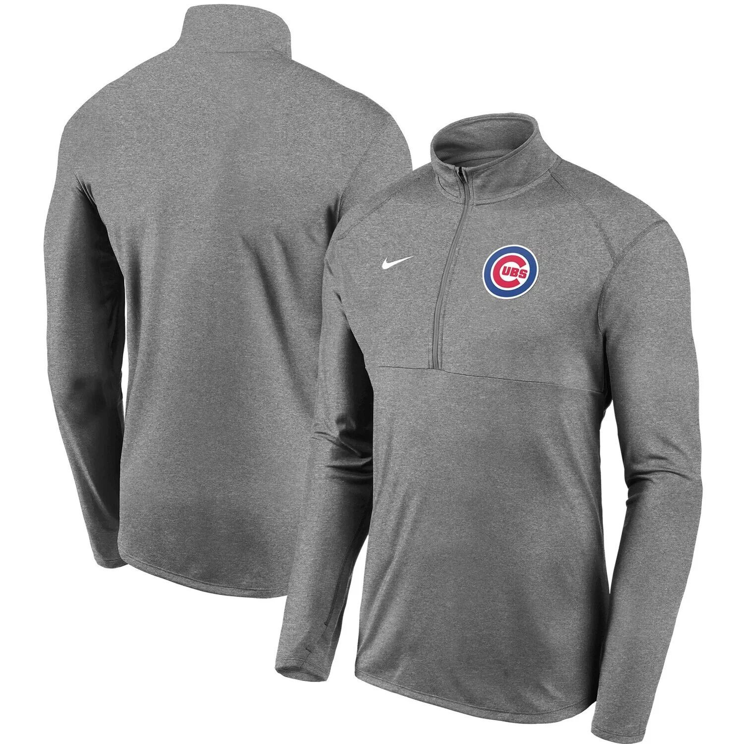 Мужской серый пуловер с молнией до половины длины и логотипом команды Chicago Cubs Team Element Performance Nike
Мужской серый пуловер с молнией до половины длины и логотипом команды Chicago Cubs Team Element Performance Nike