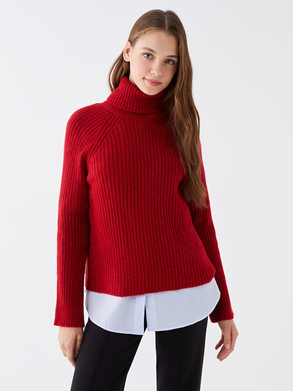 Однотонный женский трикотажный свитер с водолазкой и длинными рукавами LCW Casual, яркий красный
Однотонный женский трикотажный свитер с водолазкой и длинными рукавами LCW Casual, яркий красный