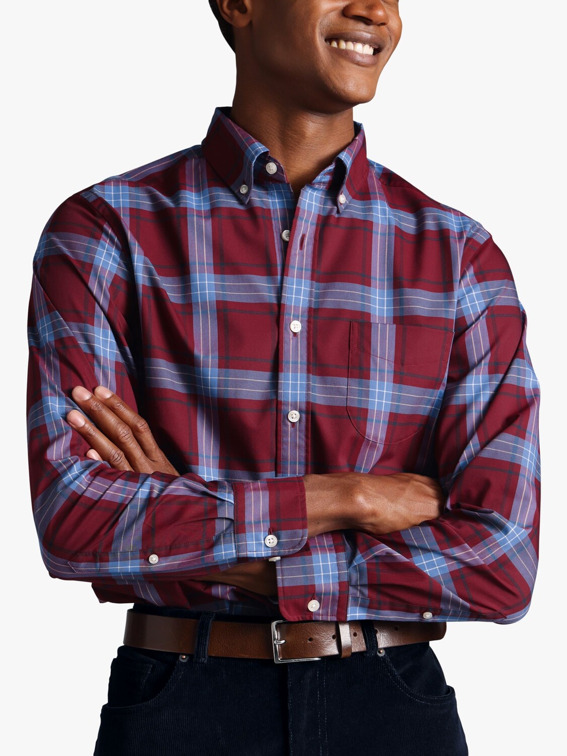 Charles Tyrwhitt Теплая железная рубашка с длинными рукавами, красная большая клетка
Charles Tyrwhitt Теплая железная рубашка с длинными рукавами, красная большая клетка