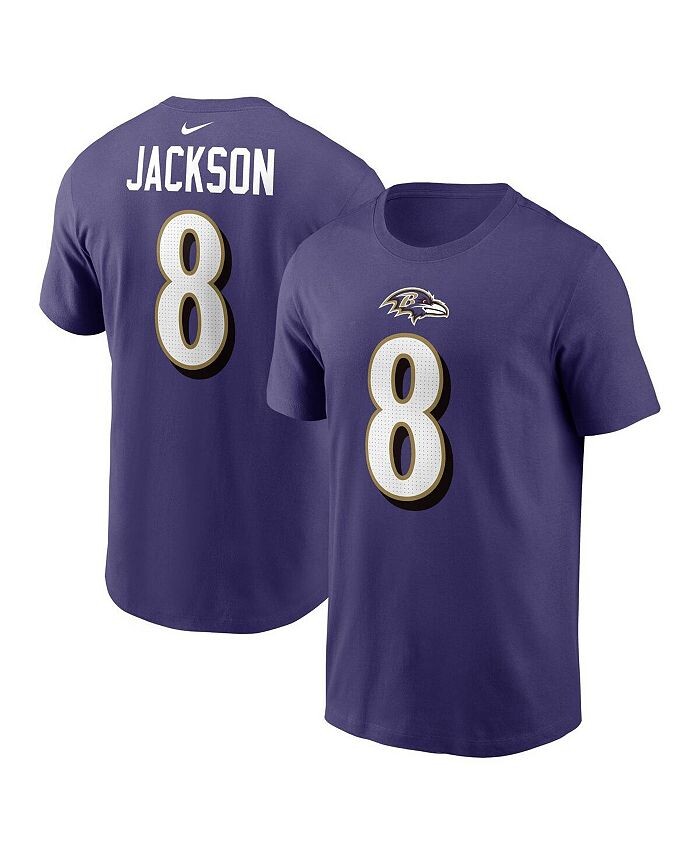 Мужская фиолетовая футболка Lamar Jackson Baltimore Ravens с именем и номером игрока Nike, фиолетовый
Мужская фиолетовая футболка Lamar Jackson Baltimore Ravens с именем и номером игрока Nike, фиолетовый