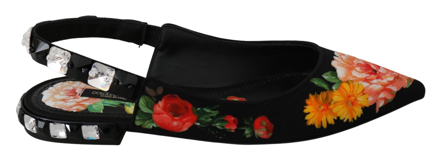 Dolce & Gabbana Элегантные женские туфли на плоской подошве с цветочным декором и кристаллами, черный
Dolce & Gabbana Элегантные женские туфли на плоской подошве с цветочным декором и кристаллами, черный