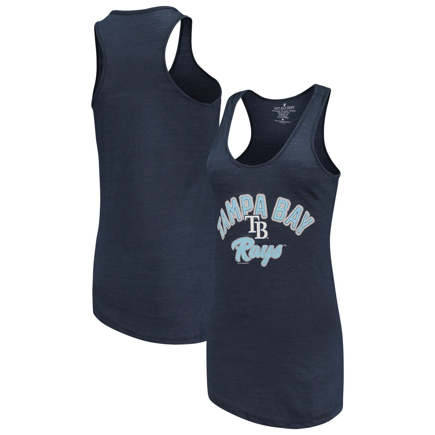 Женская мягкая как виноградина темно-синяя майка Tampa Bay Rays Multicount Racerback, Синий
Женская мягкая как виноградина темно-синяя майка Tampa Bay Rays Multicount Racerback, Синий