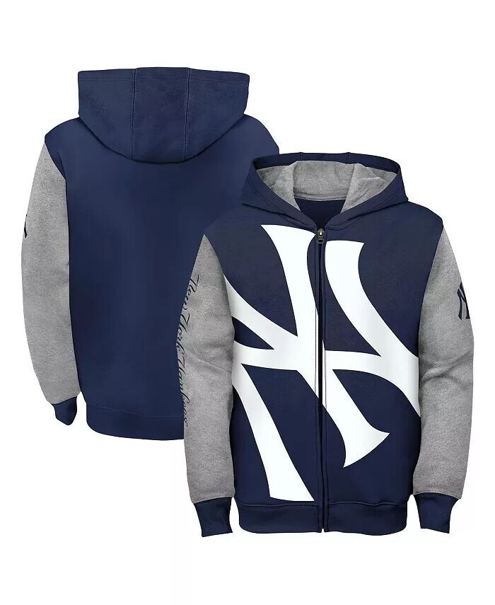 Темно-синяя толстовка с молнией во всю длину и открыткой для малышей New York Yankees Outerstuff, белый
Темно-синяя толстовка с молнией во всю длину и открыткой для малышей New York Yankees Outerstuff, белый