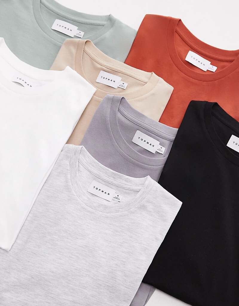 Topman Essentials — набор из 7 футболок стандартного кроя черного, белого, шалфейного, темно-серого, серого, ржаво-красного и светло-серого меланжевого цветов
Topman Essentials — набор из 7 футболок стандартного кроя черного, белого, шалфейного, темно-серого, серого, ржаво-красного и светло-серого меланжевого цветов