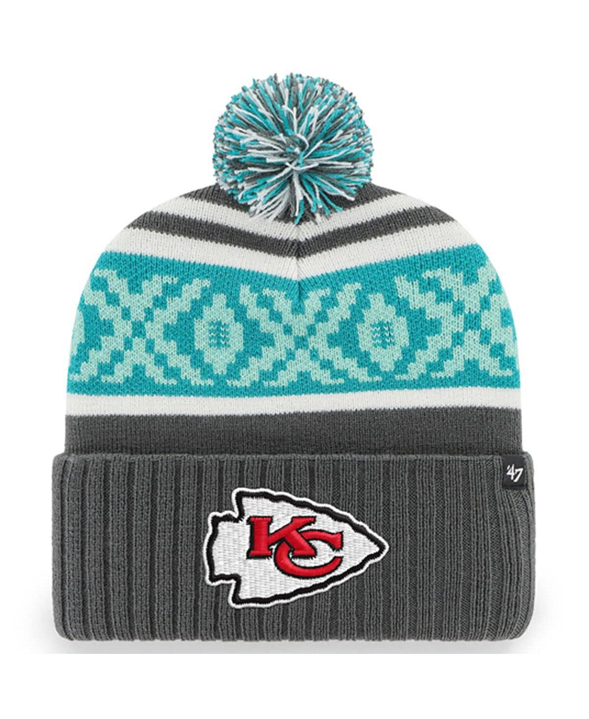Мужская темно-серая вязаная шапка Kansas City Chiefs Super Bowl LVII с манжетами и помпоном '47 Brand
Мужская темно-серая вязаная шапка Kansas City Chiefs Super Bowl LVII с манжетами и помпоном '47 Brand