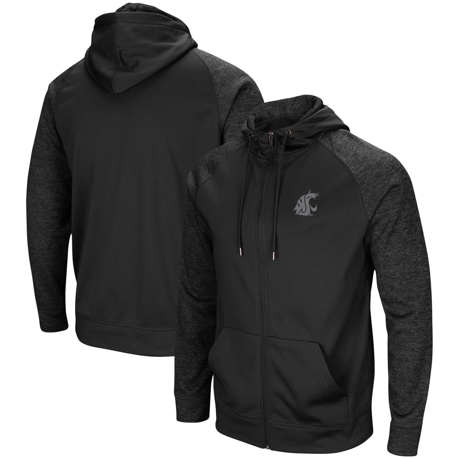 Мужская черная худи с молнией во всю длину реглан Washington State Cougars Blackout 3.0 в тон Colosseum
Мужская черная худи с молнией во всю длину реглан Washington State Cougars Blackout 3.0 в тон Colosseum