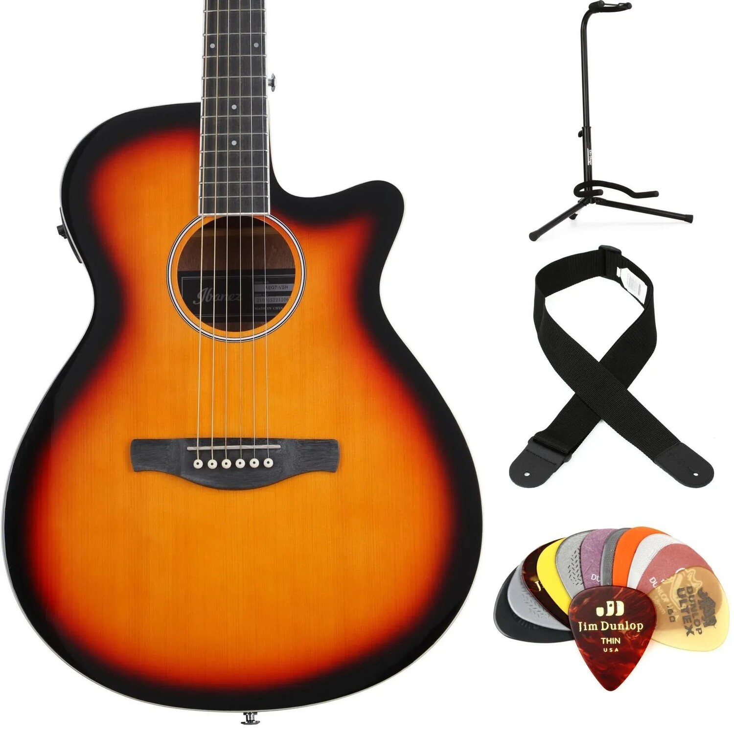 Комплект предметов для акустической электрогитары Ibanez AEG7VSH — прозрачный винтажный Sunburst
Комплект предметов для акустической электрогитары Ibanez AEG7VSH — прозрачный винтажный Sunburst