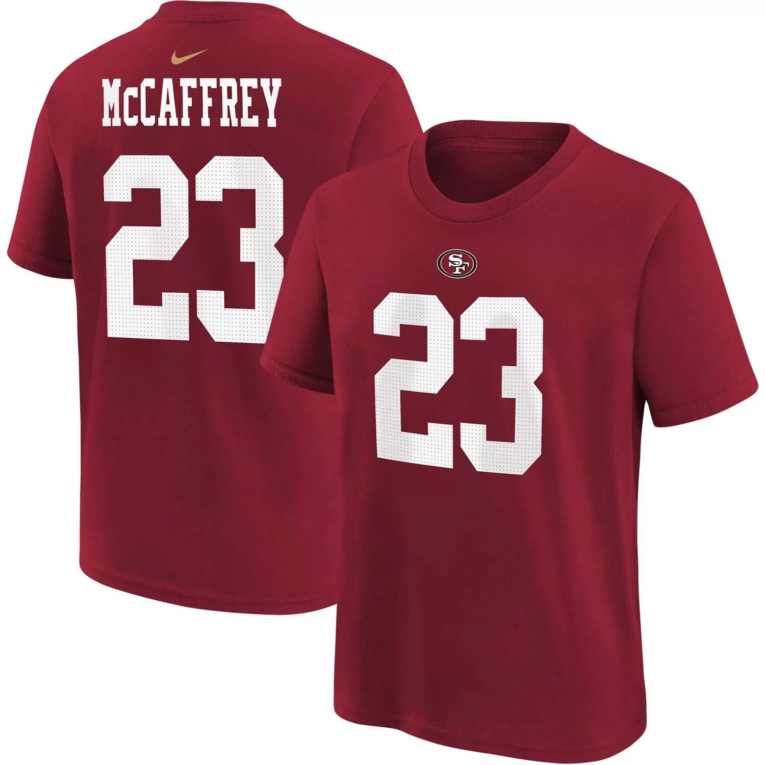 Молодежная футболка Nike Christian McCaffrey Scarlet San Francisco 49ers с именем и номером игрока Nike
Молодежная футболка Nike Christian McCaffrey Scarlet San Francisco 49ers с именем и номером игрока Nike