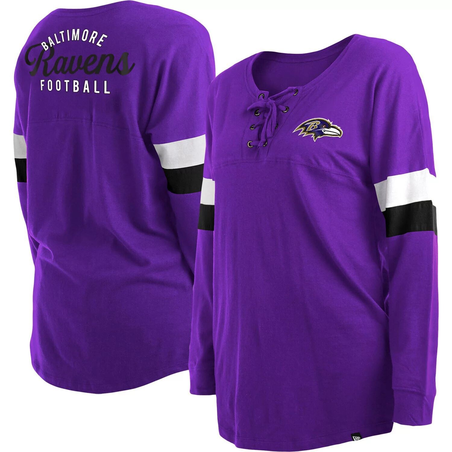 Женская фиолетовая футболка New Era Baltimore Ravens размера плюс, спортивная университетская футболка на шнуровке с v-образным вырезом и длинными рукавами New Era, Фиолетовый
Женская фиолетовая футболка New Era Baltimore Ravens размера плюс, спортивная университетская футболка на шнуровке с v-образным вырезом и длинными рукавами New Era, Фиолетовый