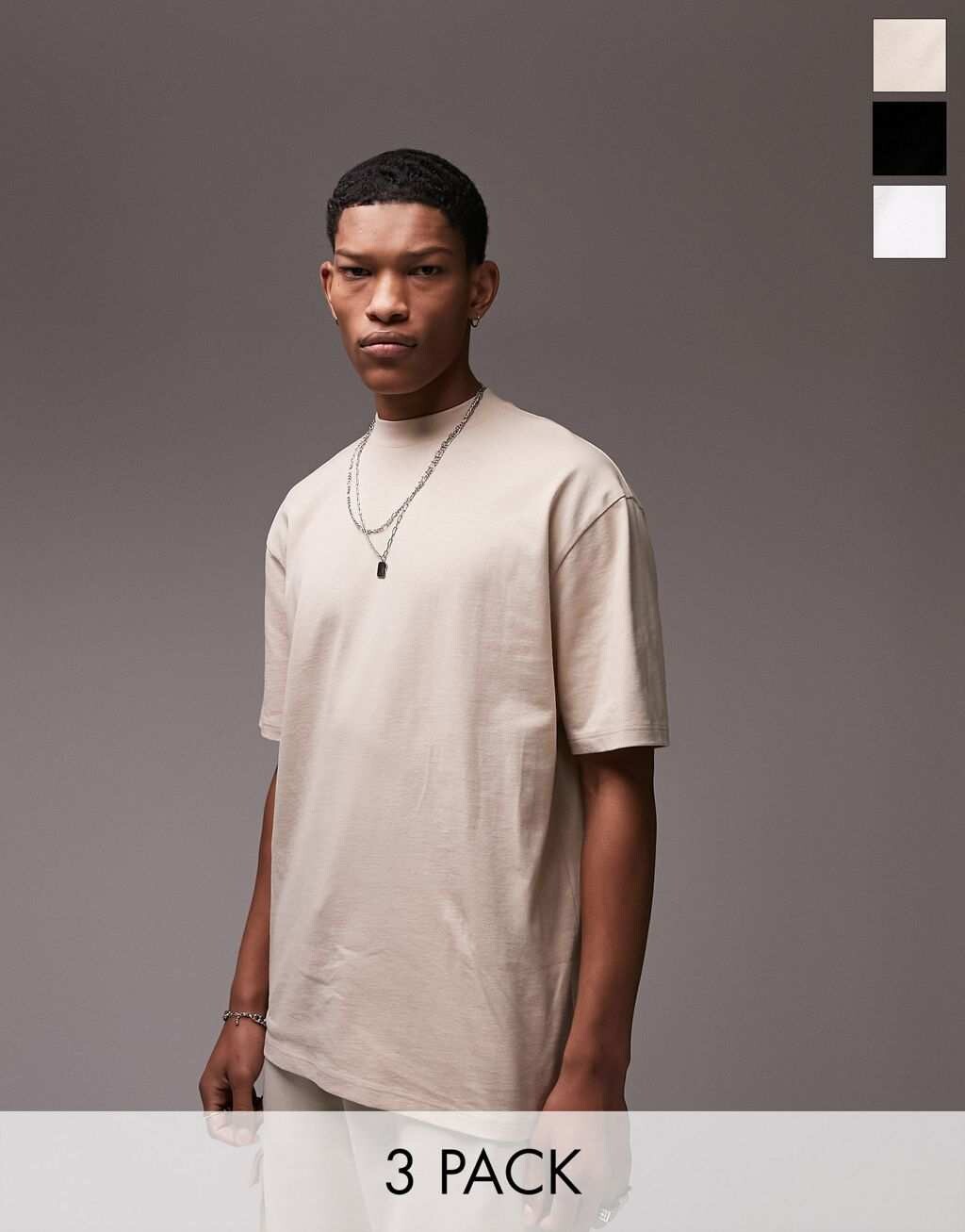 Комплект из трех футболок оверсайз Topman черного, белого и каменного цветов, Черный
Комплект из трех футболок оверсайз Topman черного, белого и каменного цветов, Черный