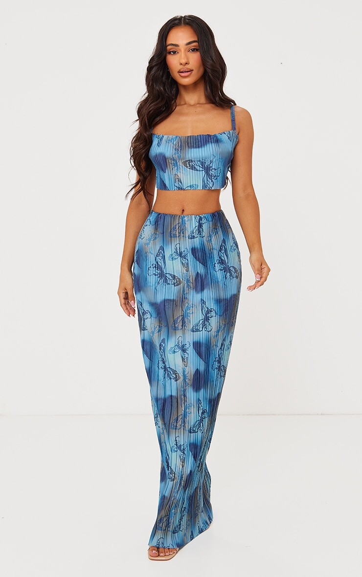 PrettyLittleThing Миниатюрная синяя плиссированная длинная юбка с принтом бабочки
PrettyLittleThing Миниатюрная синяя плиссированная длинная юбка с принтом бабочки