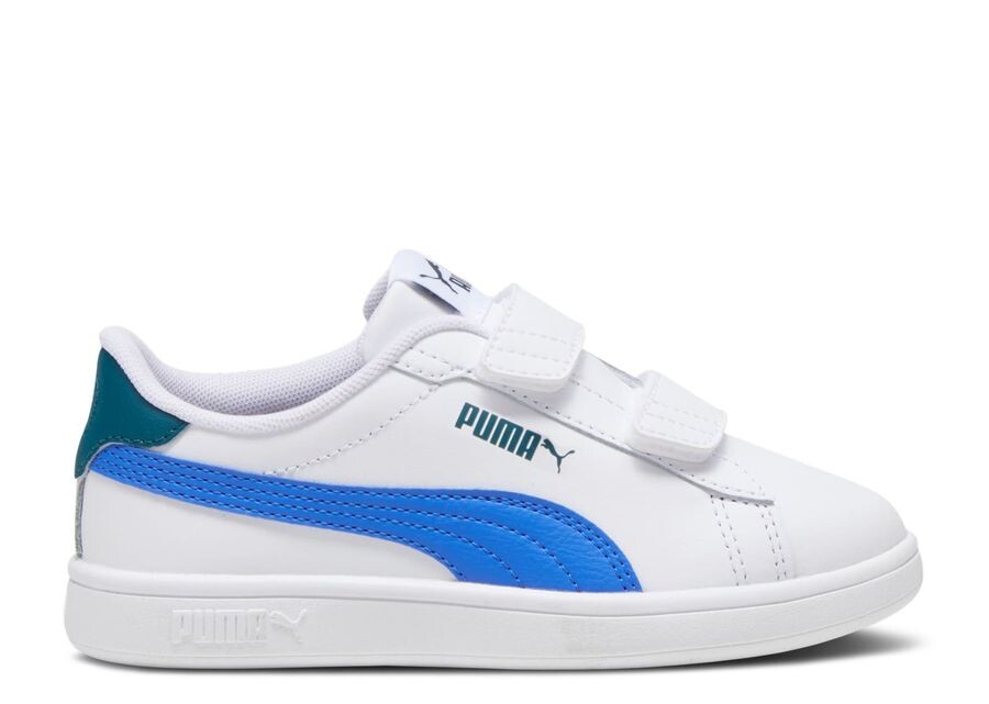 Кроссовки Puma Smash 3.0 Leather Velcro Little Kid, цвет White Hyperlink Blue Green
Кроссовки Puma Smash 3.0 Leather Velcro Little Kid, цвет White Hyperlink Blue Green