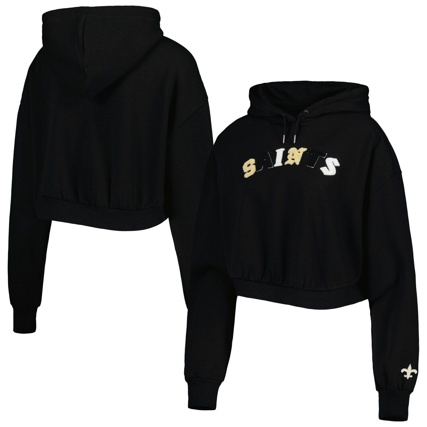 Женский укороченный пуловер с капюшоном черного цвета The Wild Collective New Orleans Saints, Черный
Женский укороченный пуловер с капюшоном черного цвета The Wild Collective New Orleans Saints, Черный