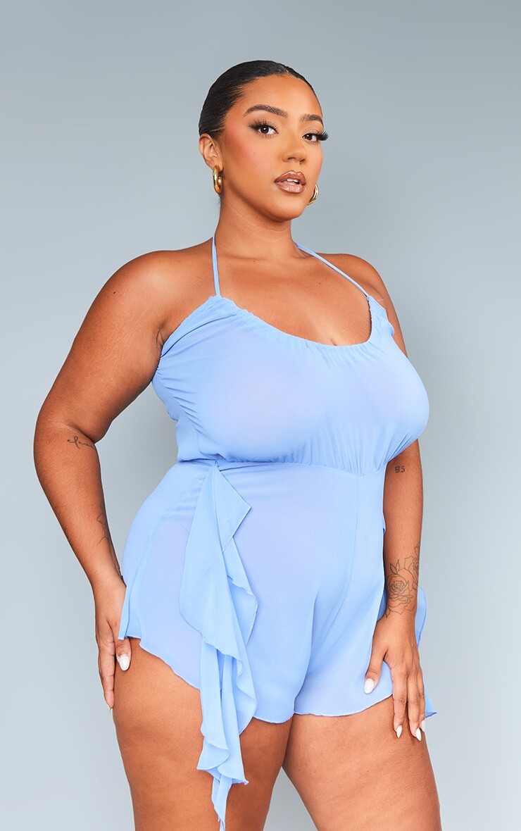PrettyLittleThing Прозрачный комбинезон василькового цвета с рюшами и воротником-халтер
PrettyLittleThing Прозрачный комбинезон василькового цвета с рюшами и воротником-халтер