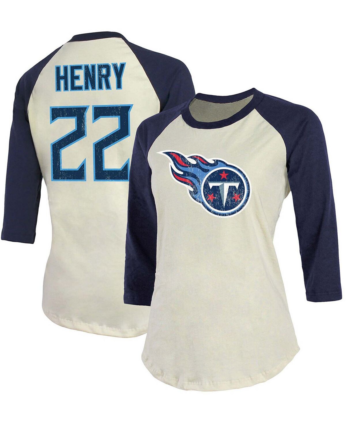 Женская футболка Derrick Генри кремового цвета с рукавом 3/4 Tennessee Titans Player реглан, имя, номер Fanatics, Бежевый
Женская футболка Derrick Генри кремового цвета с рукавом 3/4 Tennessee Titans Player реглан, имя, номер Fanatics, Бежевый