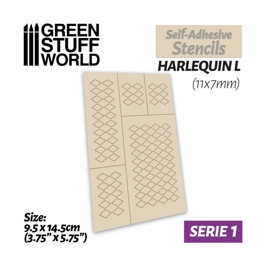 Самоклеящиеся трафареты - Арлекин L - 11x7 мм, Accessories - Tape, Stencils, Adhesives, & Masking (Green Stuff World)
Самоклеящиеся трафареты - Арлекин L - 11x7 мм, Accessories - Tape, Stencils, Adhesives, & Masking (Green Stuff World)
