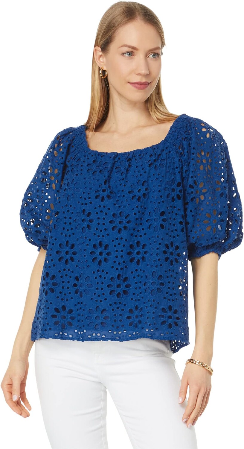 Топ Kerrigan с рукавами до локтя и люверсами Lilly Pulitzer, цвет Oyster Bay Navy Funflower Eyelet
Топ Kerrigan с рукавами до локтя и люверсами Lilly Pulitzer, цвет Oyster Bay Navy Funflower Eyelet