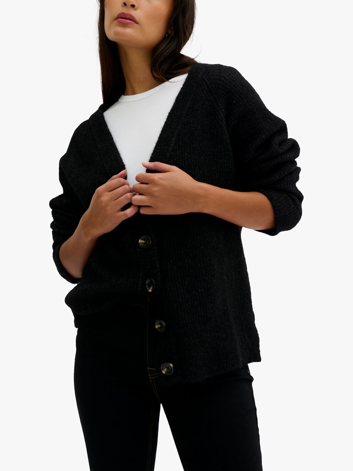Кардиган из смесовой шерсти на пуговицах MY ESSENTIAL WARDROBE, черный меланж
Кардиган из смесовой шерсти на пуговицах MY ESSENTIAL WARDROBE, черный меланж