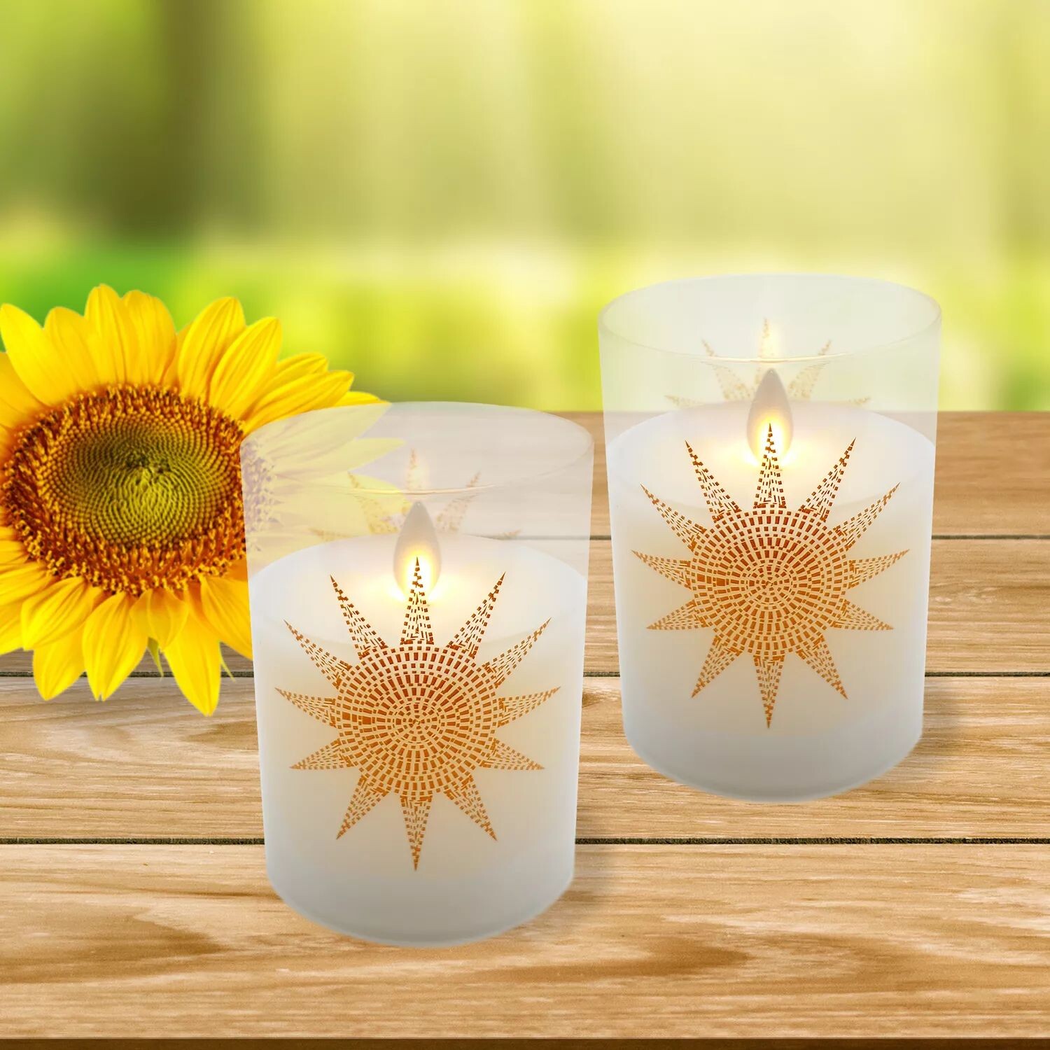 LumaBase 2 шт. Светодиодные свечи Mosaic Sun Wax в стеклянных держателях с набором таймеров
LumaBase 2 шт. Светодиодные свечи Mosaic Sun Wax в стеклянных держателях с набором таймеров