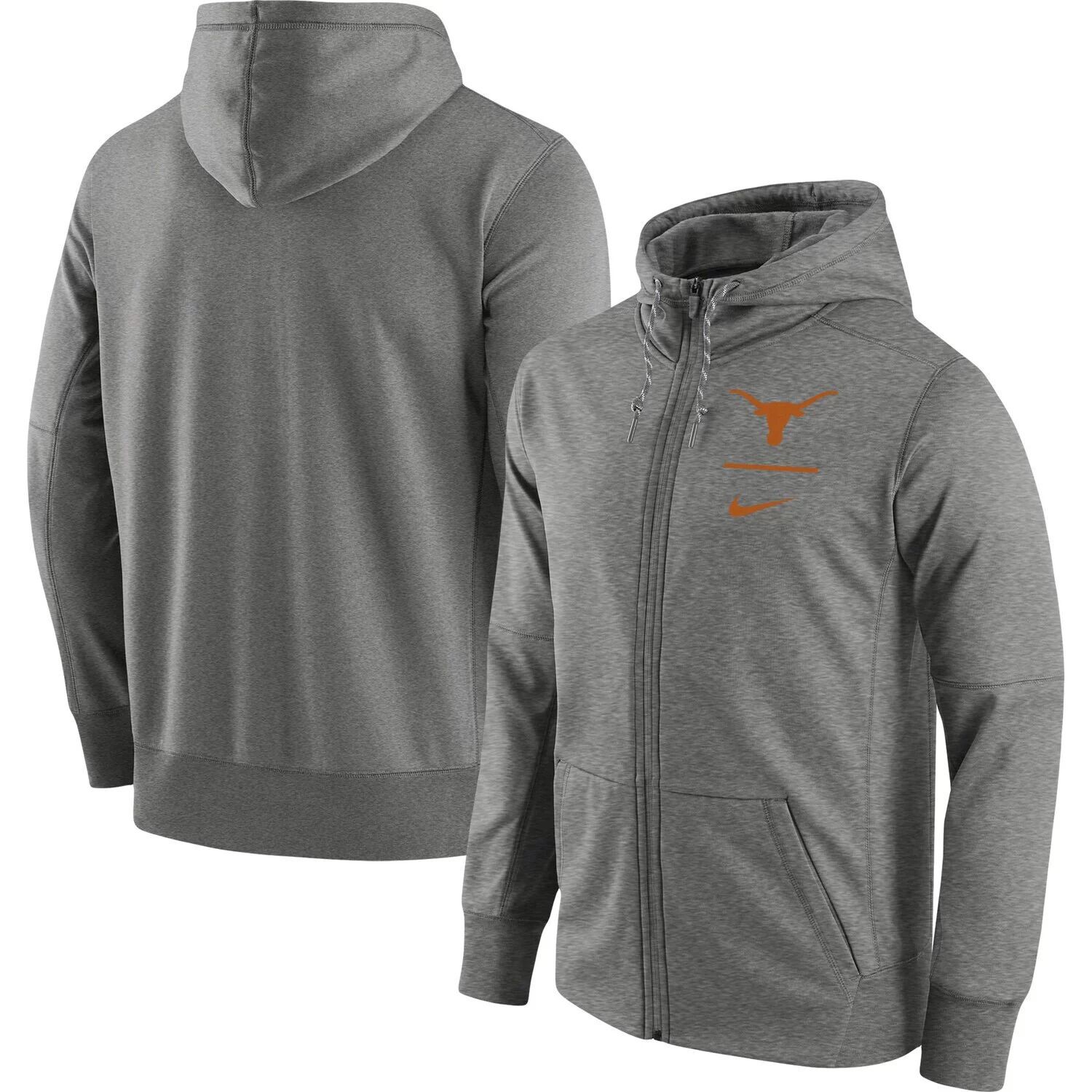 Мужская толстовка с молнией во всю длину серого цвета Texas Longhorns с логотипом Stack Performance Nike, Серый
Мужская толстовка с молнией во всю длину серого цвета Texas Longhorns с логотипом Stack Performance Nike, Серый