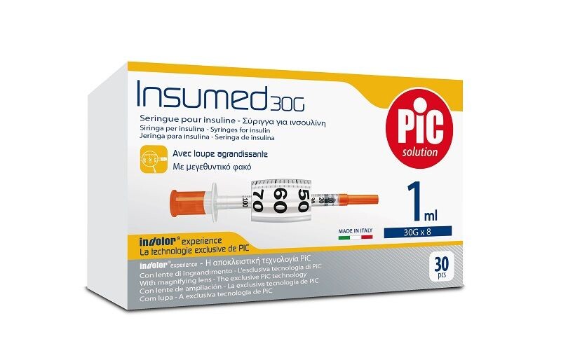 PIC Insumed 1,0ml 30G 8mm Strzykawki Insulinowe z Powiększeniem инсулиновые шприцы, 30 шт.
PIC Insumed 1,0ml 30G 8mm Strzykawki Insulinowe z Powiększeniem инсулиновые шприцы, 30 шт.