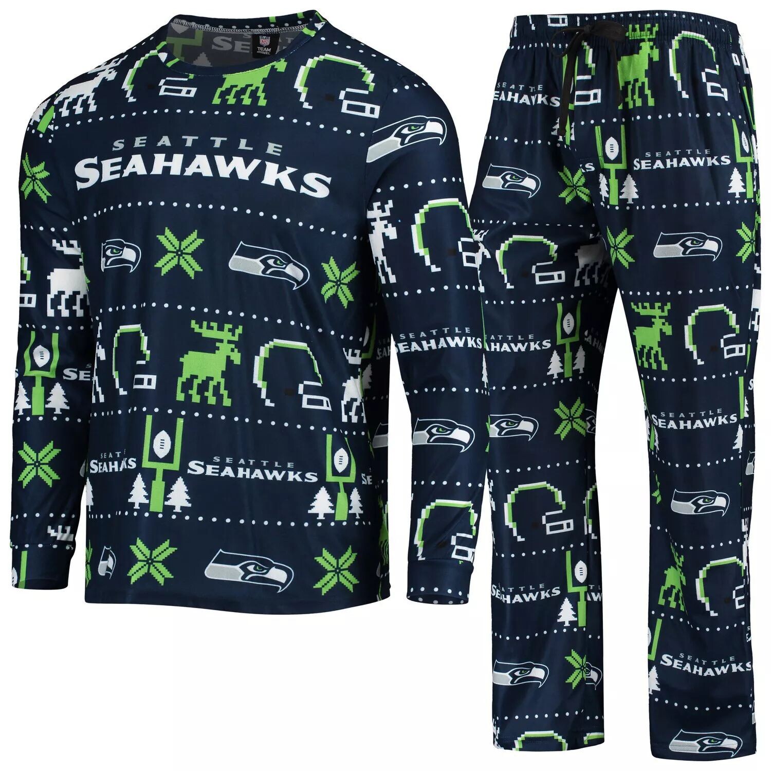 Мужской пижамный комплект FOCO College Navy Seattle Seahawks с надписью Ugly Pajama Set
Мужской пижамный комплект FOCO College Navy Seattle Seahawks с надписью Ugly Pajama Set