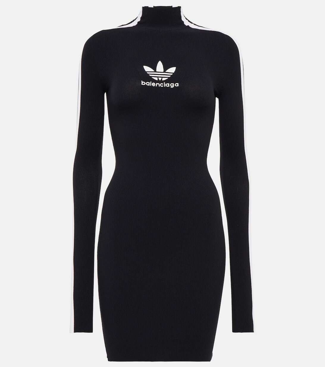 Мини-платье с воротником-стойкой и логотипом из коллаборации с Adidas BALENCIAGA, черный
Мини-платье с воротником-стойкой и логотипом из коллаборации с Adidas BALENCIAGA, черный