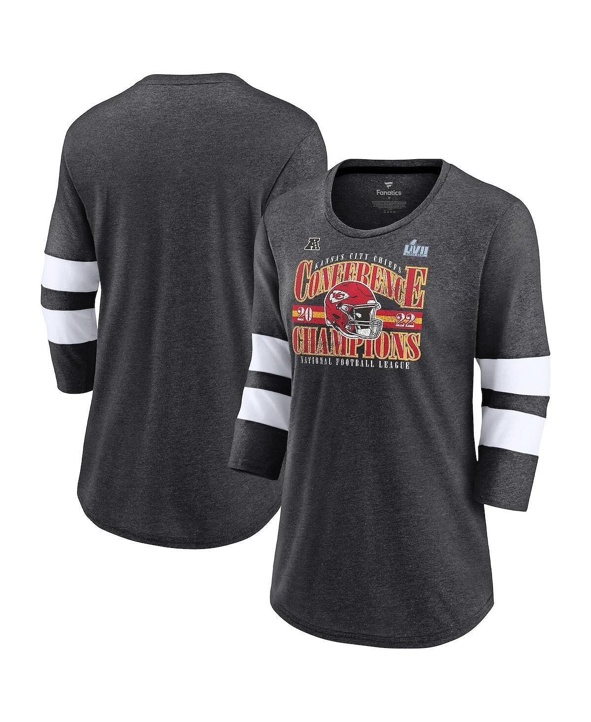 Женская футболка с логотипом Heather Charcoal Kansas City Chiefs 2022 AFC Champions Banner Worthy Tri-Blend, с рукавами 3/4 Fanatics
Женская футболка с логотипом Heather Charcoal Kansas City Chiefs 2022 AFC Champions Banner Worthy Tri-Blend, с рукавами 3/4 Fanatics