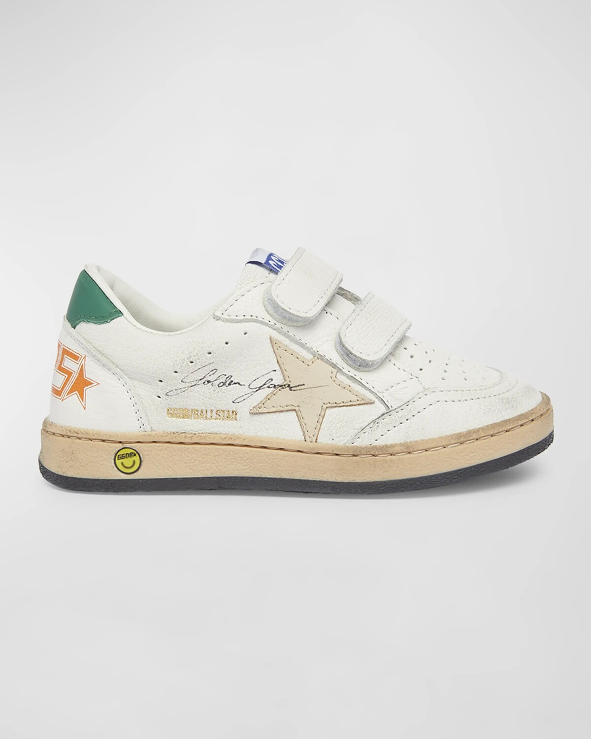 Детские кожаные кроссовки с двойными ручками Ballstar Golden Goose, цвет White Smoke Grey
Детские кожаные кроссовки с двойными ручками Ballstar Golden Goose, цвет White Smoke Grey