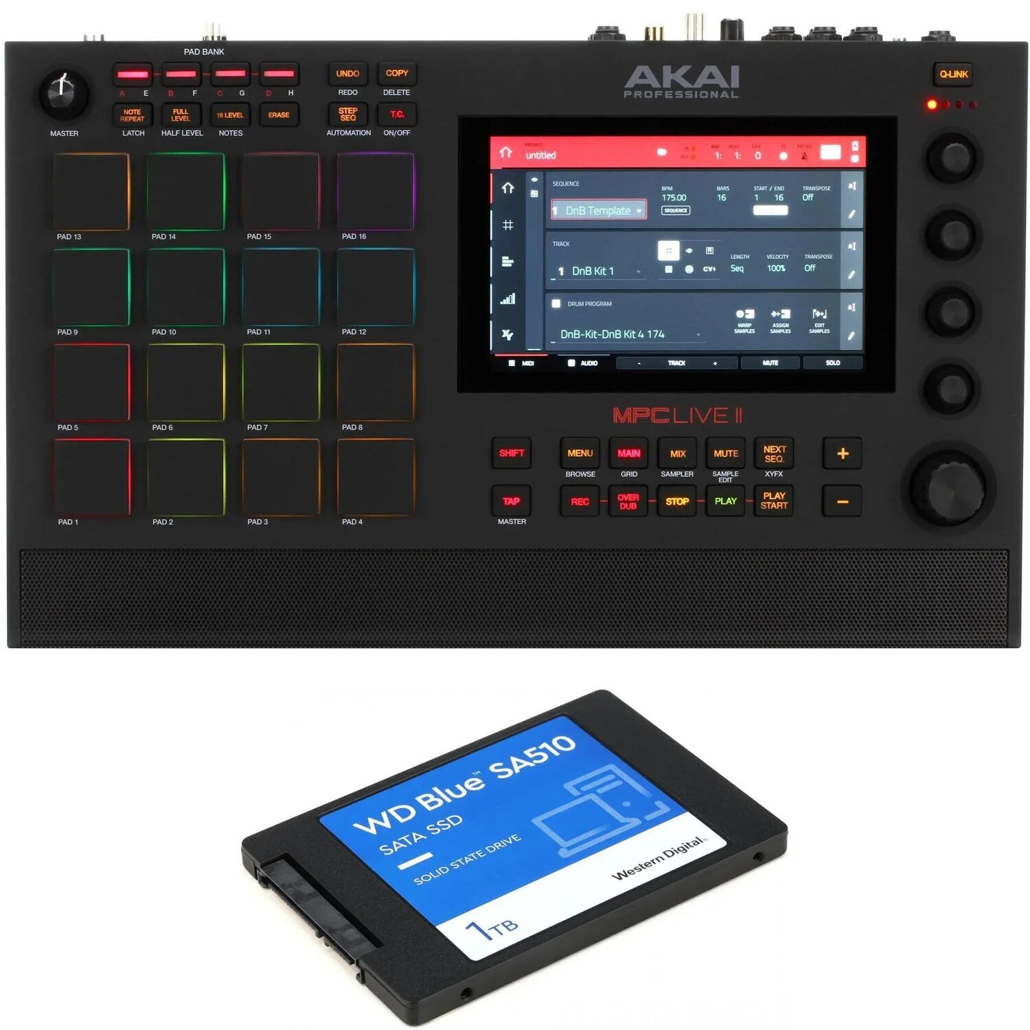 Автономный сэмплер и секвенсор Akai Professional MPC Live II с твердотельным накопителем емкостью 1 ТБ
Автономный сэмплер и секвенсор Akai Professional MPC Live II с твердотельным накопителем емкостью 1 ТБ