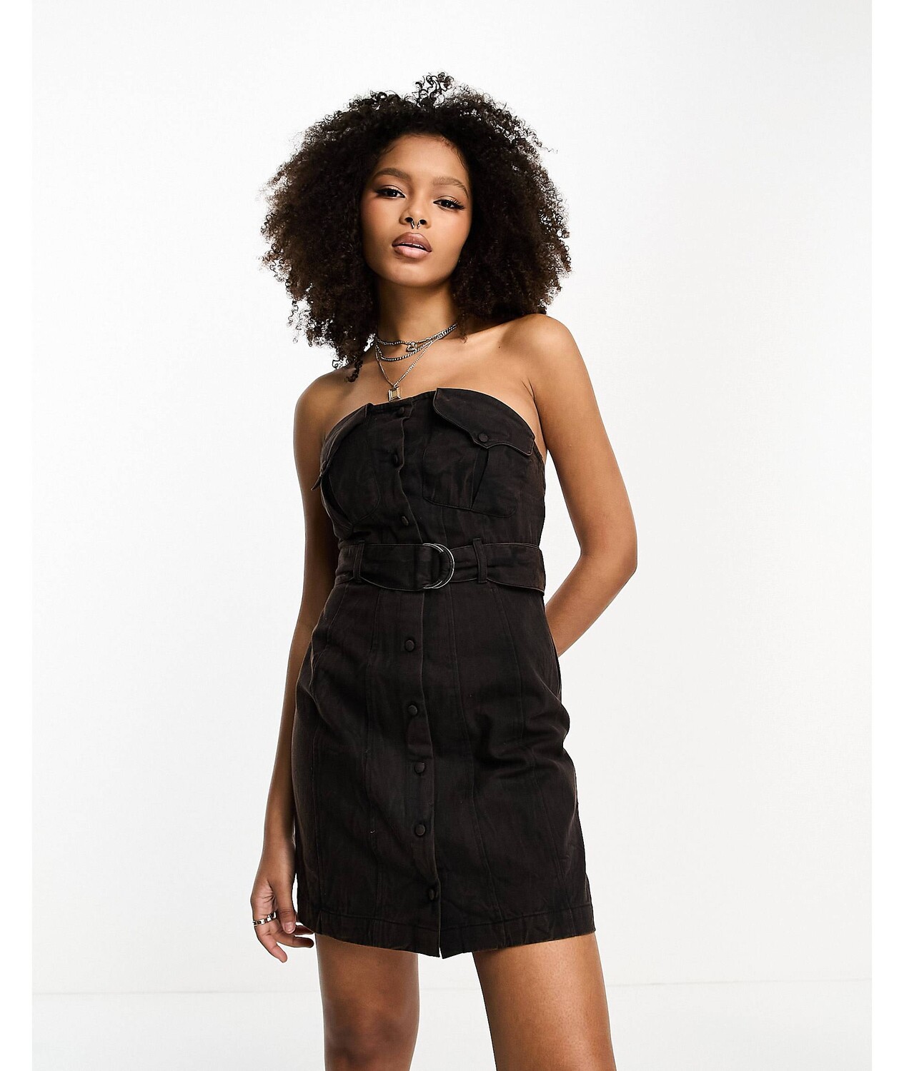Черное выбеленное платье мини из твила с пуговицами ASOS DESIGN и поясом ASOS DESIGN, Черный
Черное выбеленное платье мини из твила с пуговицами ASOS DESIGN и поясом ASOS DESIGN, Черный