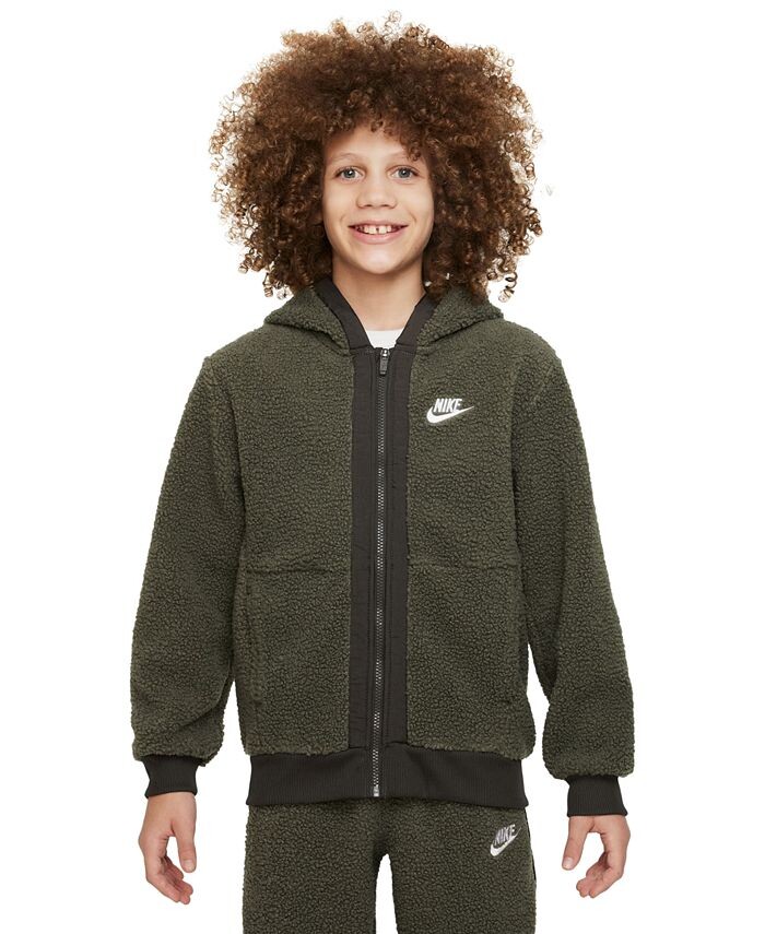 Флисовая толстовка с молнией во всю длину для Big Kids Sportswear Club Nike, хаки
Флисовая толстовка с молнией во всю длину для Big Kids Sportswear Club Nike, хаки