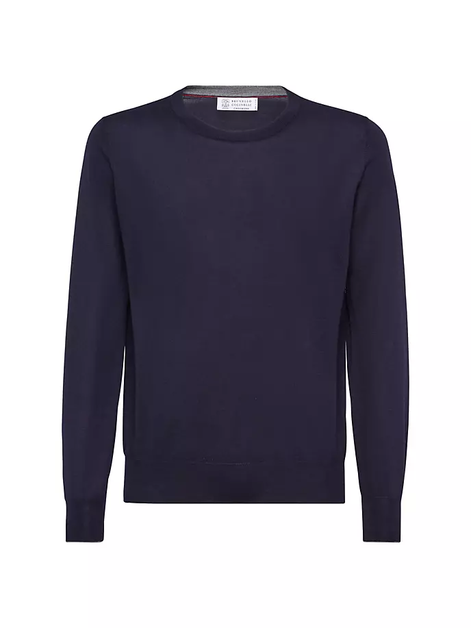 Легкий свитер из кашемира и шелка с круглым вырезом Brunello Cucinelli, синий
Легкий свитер из кашемира и шелка с круглым вырезом Brunello Cucinelli, синий