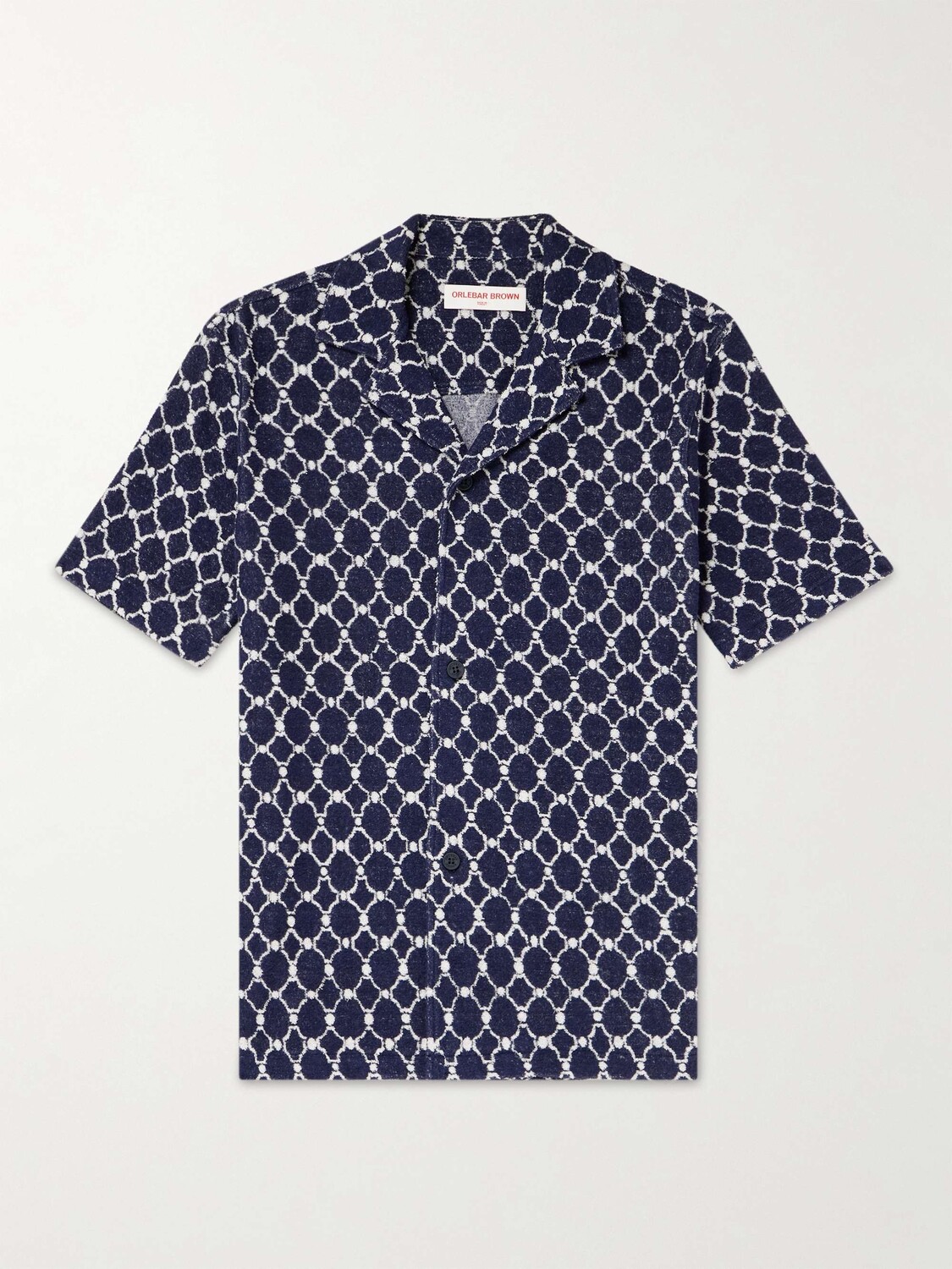 Рубашка Howell Camp-Collar из смесового хлопка с махровым жаккардом ORLEBAR BROWN, нави
Рубашка Howell Camp-Collar из смесового хлопка с махровым жаккардом ORLEBAR BROWN, нави