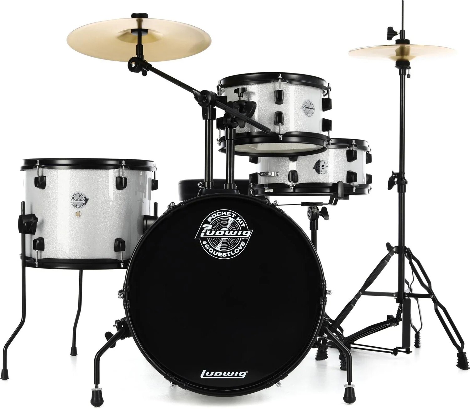 Карманная ударная установка Ludwig Questlove Pocket Kit из 4 предметов - Silver Sparkle
Карманная ударная установка Ludwig Questlove Pocket Kit из 4 предметов - Silver Sparkle