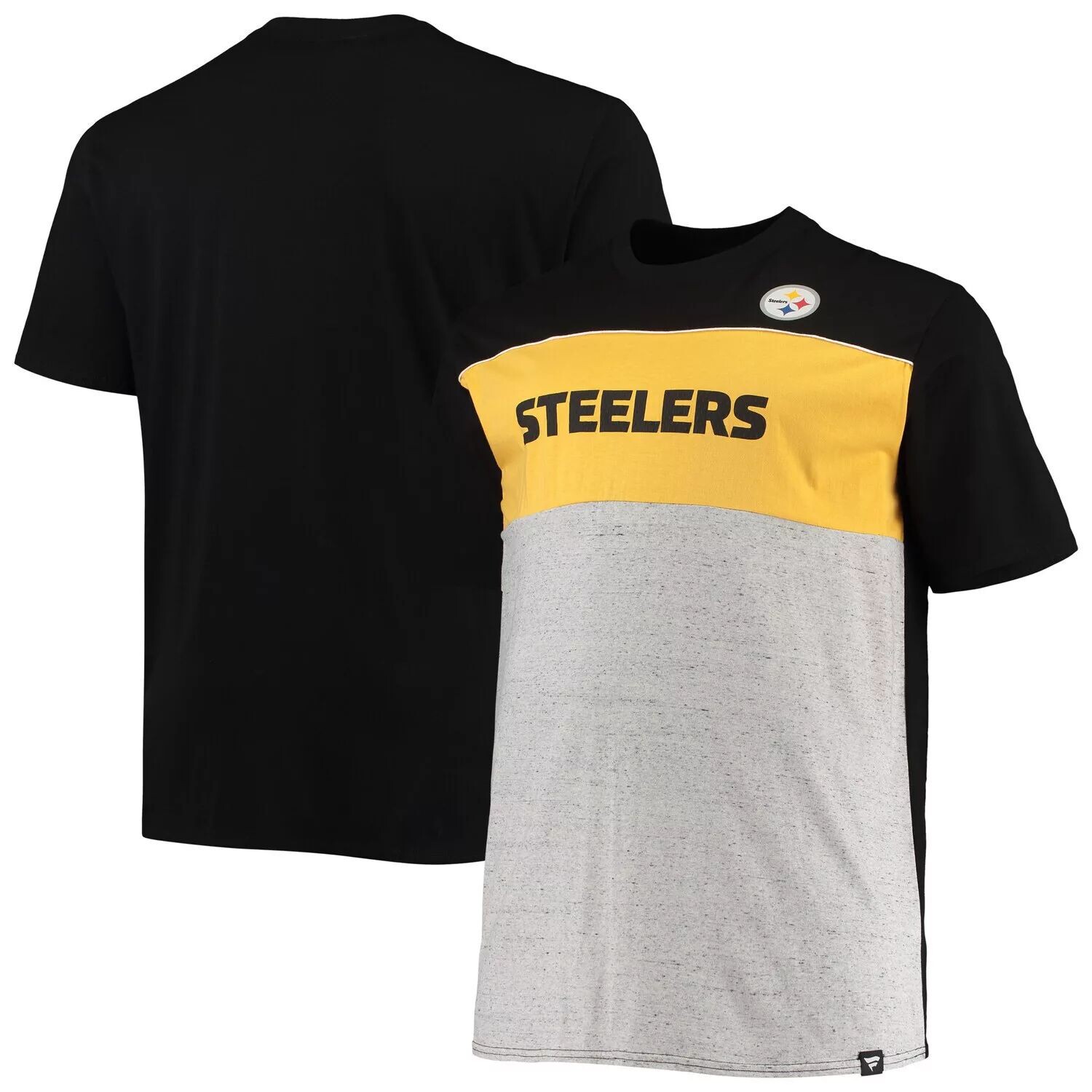 Мужская фирменная черная/серая футболка с цветными блоками Pittsburgh Steelers Big & Tall Fanatics, Черный
Мужская фирменная черная/серая футболка с цветными блоками Pittsburgh Steelers Big & Tall Fanatics, Черный