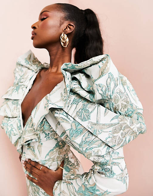Жаккардовое мини-платье с пышными рукавами ASOS LUXE бледно-голубого цвета, Синий
Жаккардовое мини-платье с пышными рукавами ASOS LUXE бледно-голубого цвета, Синий