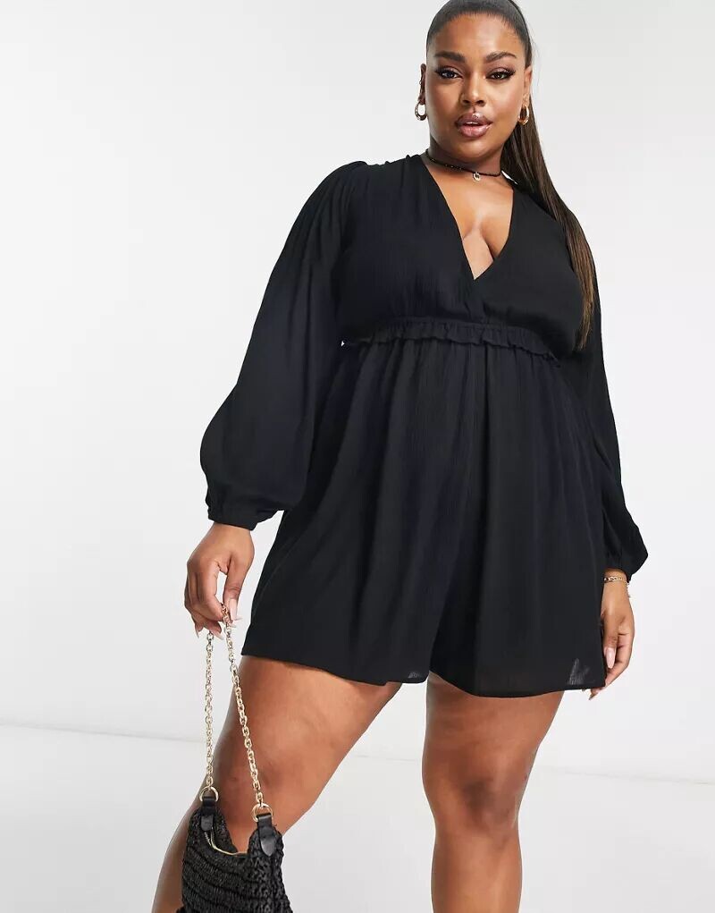 Черный пляжный комбинезон ASOS DESIGN Curve с глубоким вырезом и объемными рукавами
Черный пляжный комбинезон ASOS DESIGN Curve с глубоким вырезом и объемными рукавами