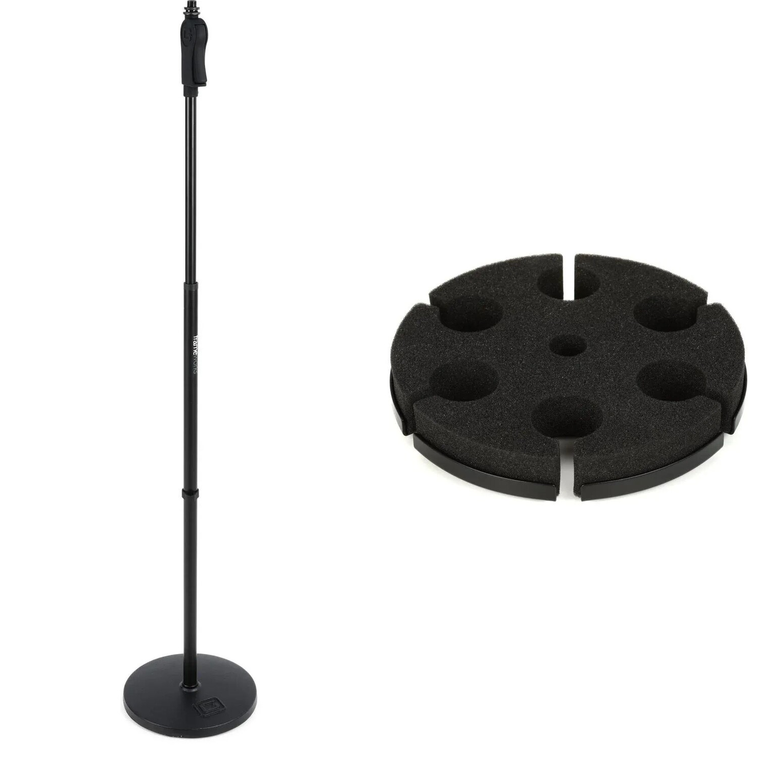 Gator Frameworks GFW-MIC-1001 Deluxe 10-дюймовая микрофонная стойка с круглым основанием и лоток для 6 микрофонов
Gator Frameworks GFW-MIC-1001 Deluxe 10-дюймовая микрофонная стойка с круглым основанием и лоток для 6 микрофонов