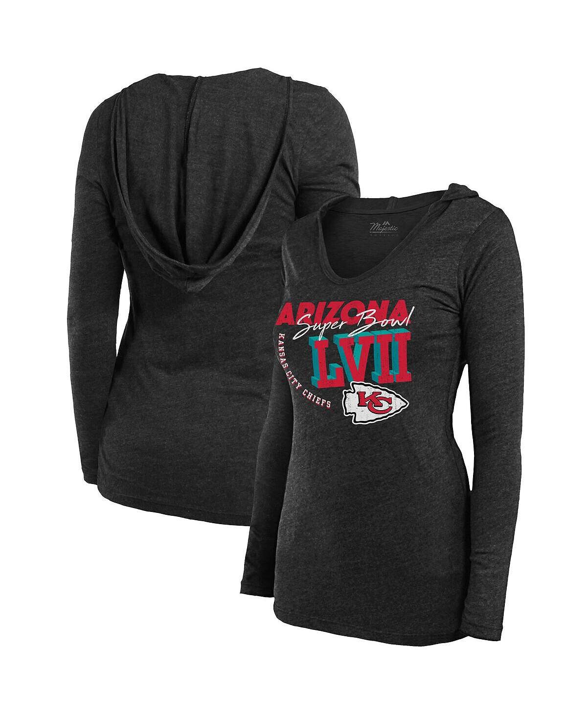 Черная женская футболка с капюшоном Kansas City Chiefs Super Bowl LVII High Tide Tri-Blend с v-образным вырезом и длинными рукавами Majestic, черный
Черная женская футболка с капюшоном Kansas City Chiefs Super Bowl LVII High Tide Tri-Blend с v-образным вырезом и длинными рукавами Majestic, черный