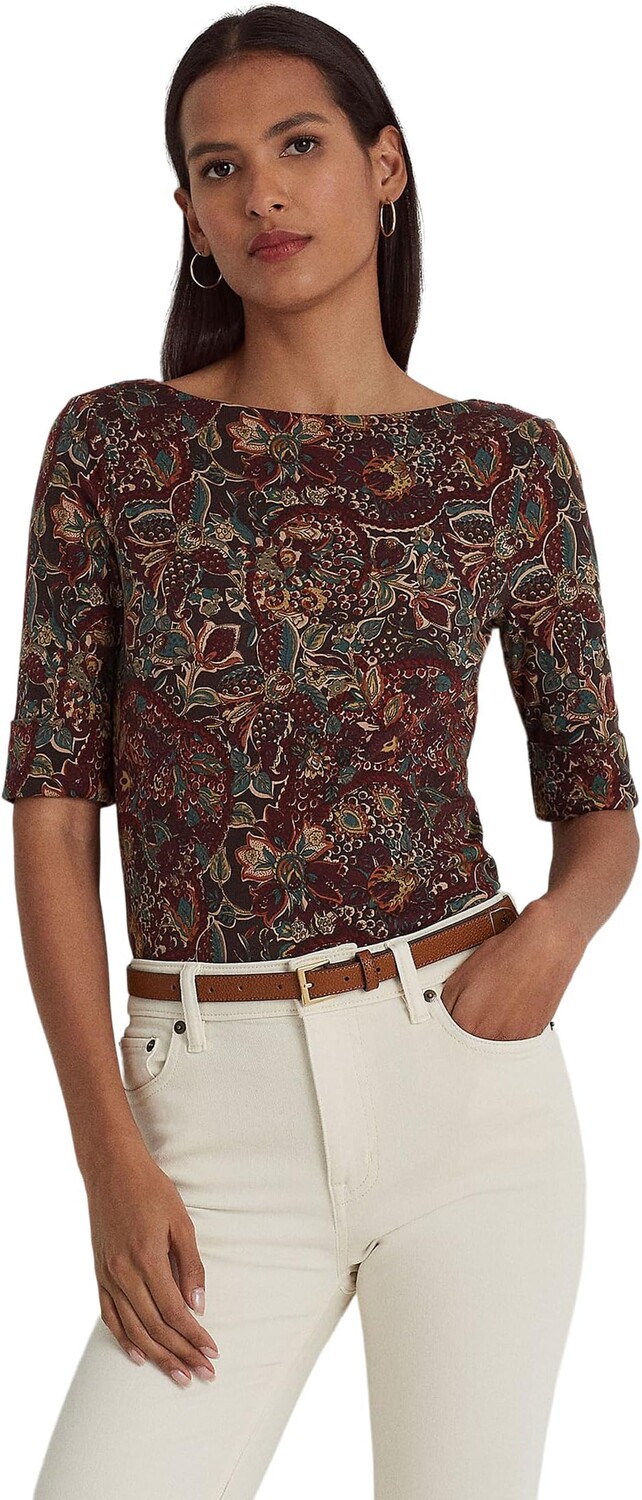 Топ из эластичного хлопка Petite с цветочным принтом и вырезом-лодочкой LAUREN Ralph Lauren, цвет Burgundy Multi
Топ из эластичного хлопка Petite с цветочным принтом и вырезом-лодочкой LAUREN Ralph Lauren, цвет Burgundy Multi