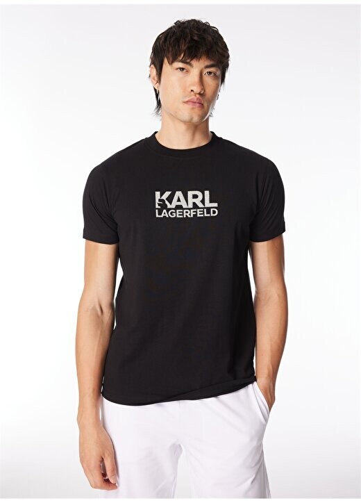 Черная мужская футболка с круглым вырезом 755060542241 Karl Lagerfeld, черный 
Черная мужская футболка с круглым вырезом 755060542241 Karl Lagerfeld, черный