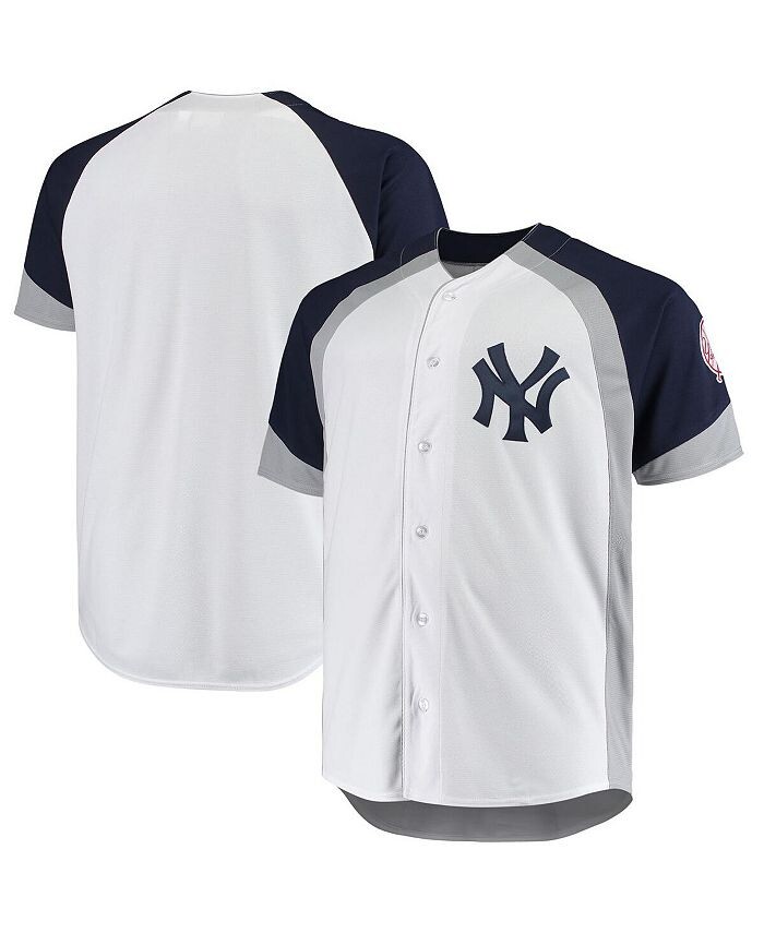 Мужской белый, темно-синий джерси New York Yankees Big and Tall с цветными блоками и полной застежкой Profile, белый
Мужской белый, темно-синий джерси New York Yankees Big and Tall с цветными блоками и полной застежкой Profile, белый