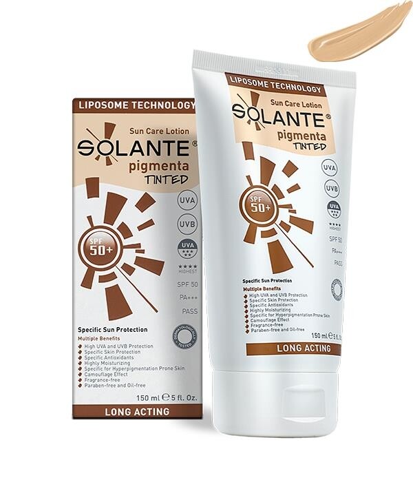 Solante Pigmenta Tinted SPF 50+ 150 мл Тональный солнцезащитный лосьон для пятнистой кожи
Solante Pigmenta Tinted SPF 50+ 150 мл Тональный солнцезащитный лосьон для пятнистой кожи
