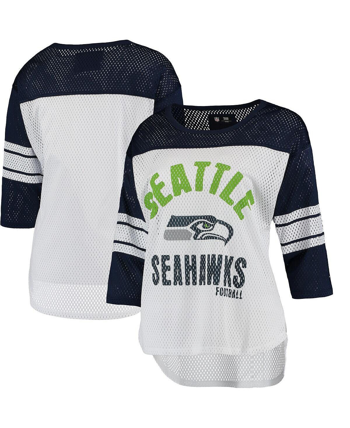 Женская бело-темно-синяя футболка из сетки Seattle Seahawks First Team с рукавами три четверти G-III 4Her by Carl Banks, Синий
Женская бело-темно-синяя футболка из сетки Seattle Seahawks First Team с рукавами три четверти G-III 4Her by Carl Banks, Синий